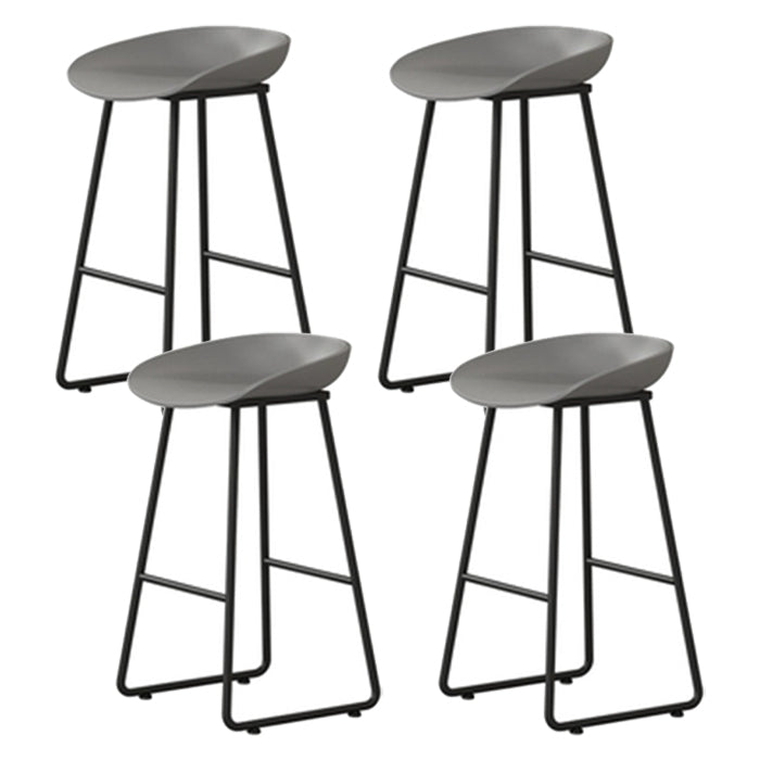 Contemporary Indoor Metal Legs Low Back Bucket Seat Bar Stool