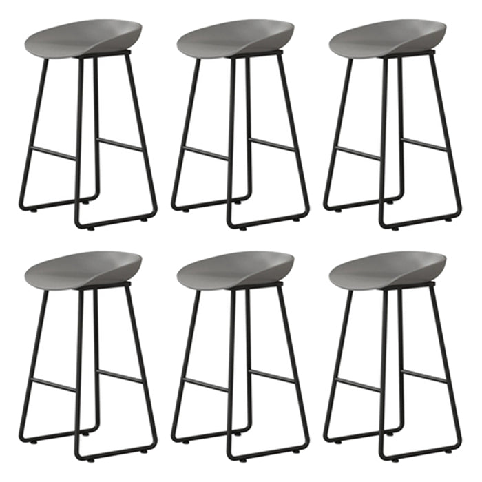 Contemporary Indoor Metal Legs Low Back Bucket Seat Bar Stool