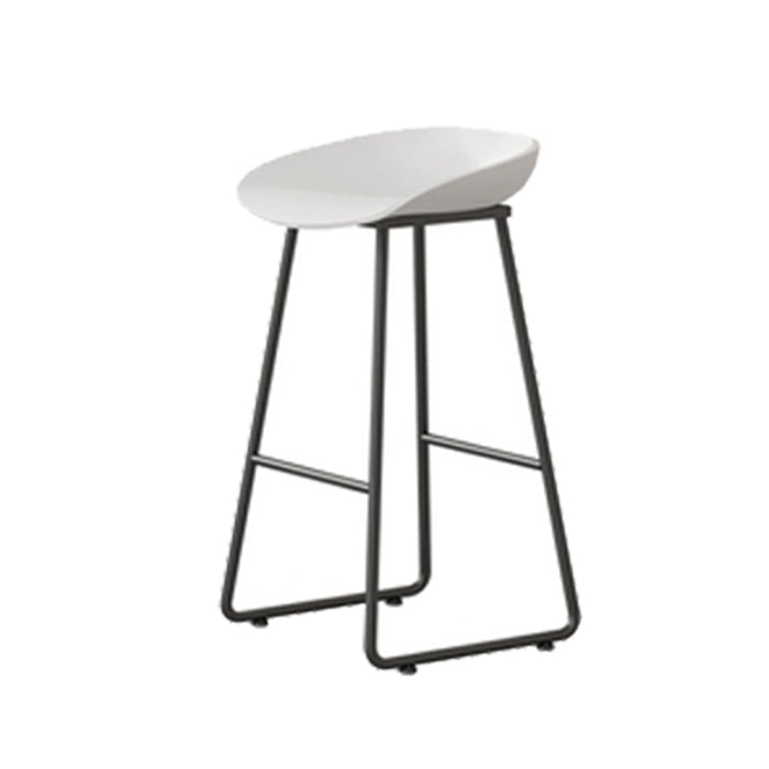 Contemporary Indoor Metal Legs Low Back Bucket Seat Bar Stool