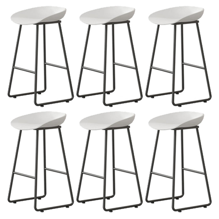 Contemporary Indoor Metal Legs Low Back Bucket Seat Bar Stool