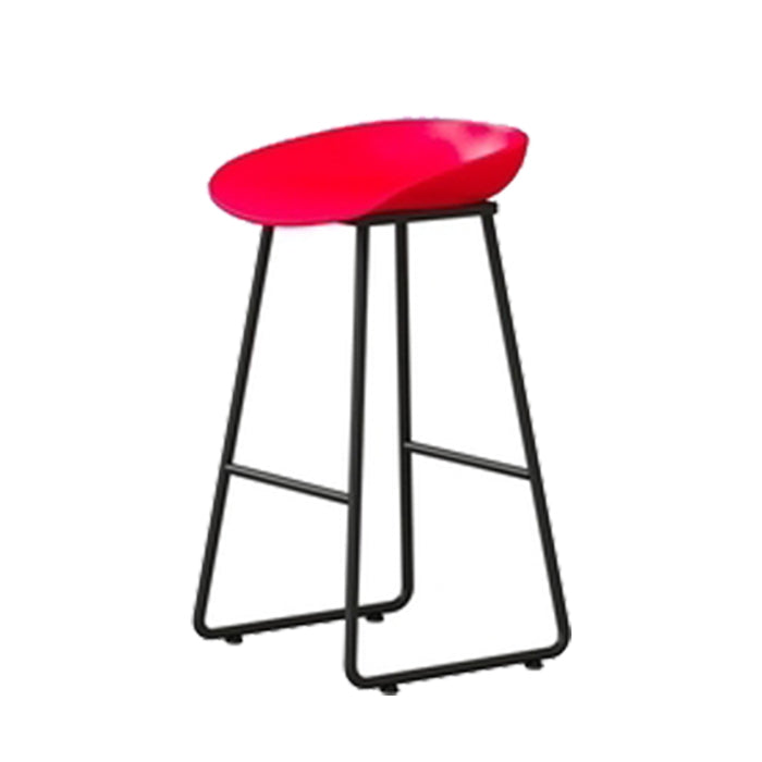 Contemporary Indoor Metal Legs Low Back Bucket Seat Bar Stool