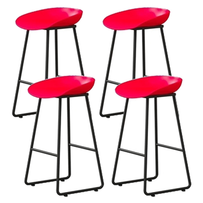 Contemporary Indoor Metal Legs Low Back Bucket Seat Bar Stool