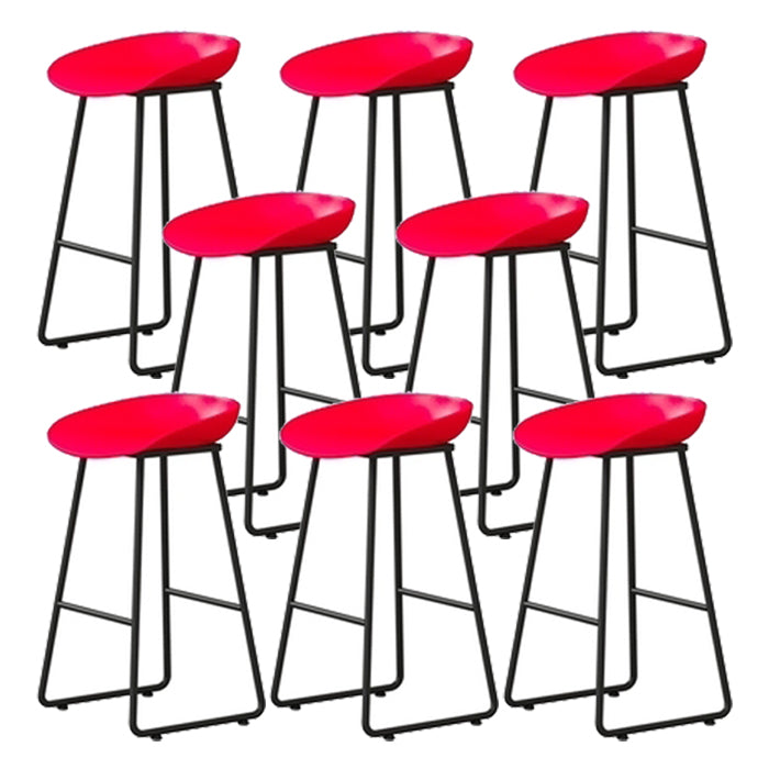 Contemporary Indoor Metal Legs Low Back Bucket Seat Bar Stool