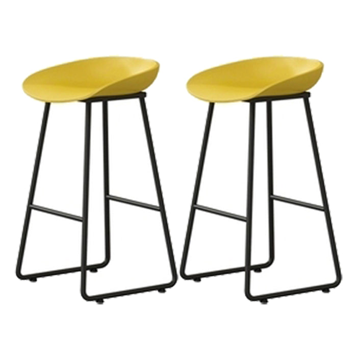 Contemporary Indoor Metal Legs Low Back Bucket Seat Bar Stool