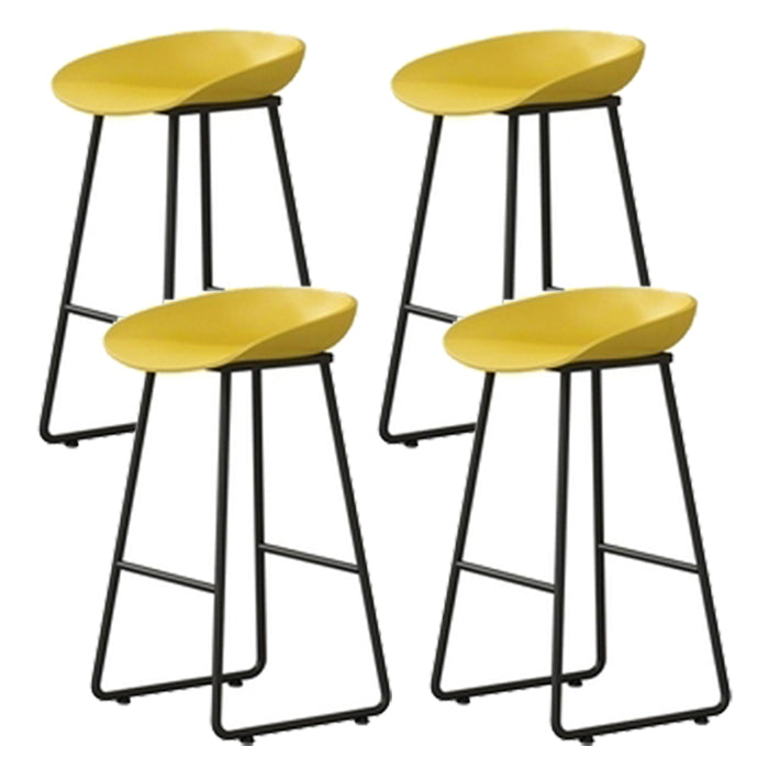 Contemporary Indoor Metal Legs Low Back Bucket Seat Bar Stool