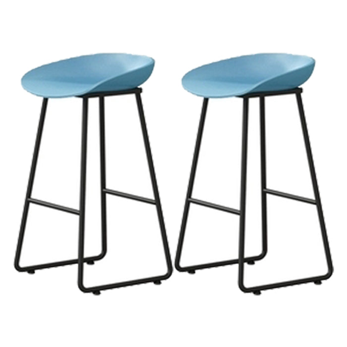Contemporary Indoor Metal Legs Low Back Bucket Seat Bar Stool