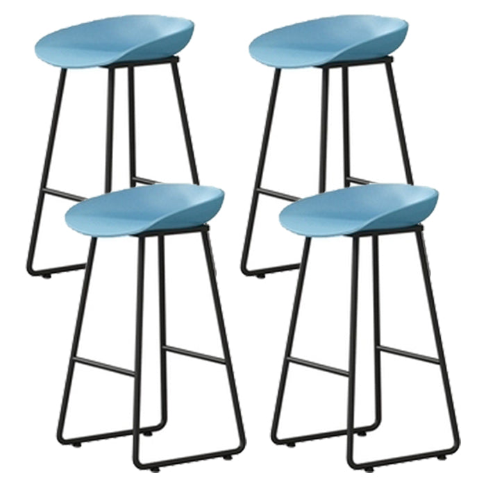 Contemporary Indoor Metal Legs Low Back Bucket Seat Bar Stool