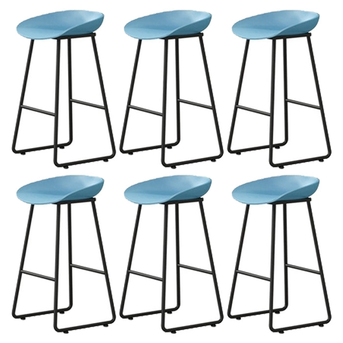 Contemporary Indoor Metal Legs Low Back Bucket Seat Bar Stool