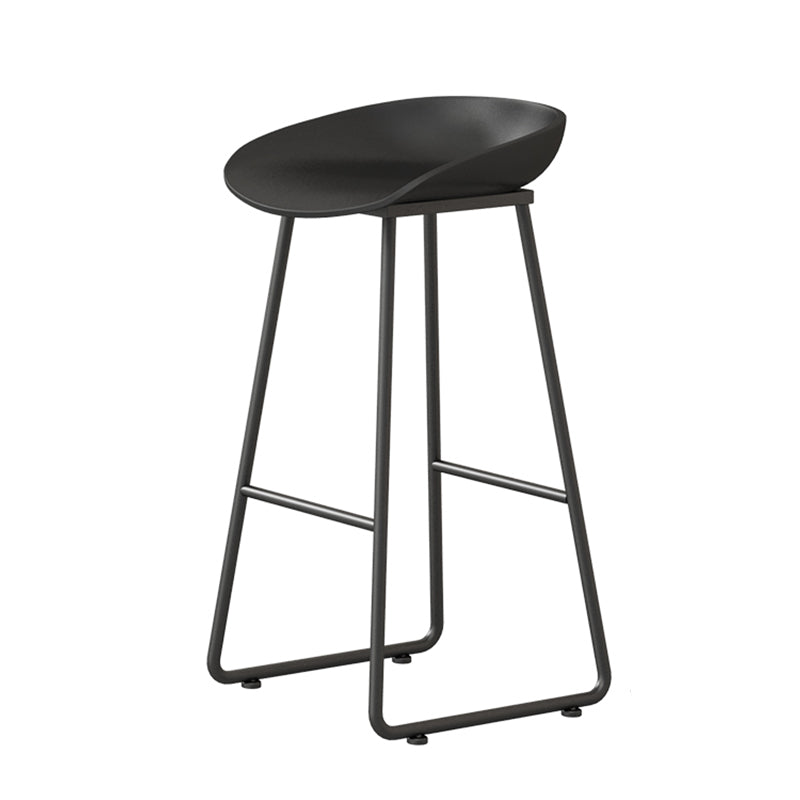 Contemporary Indoor Metal Legs Low Back Bucket Seat Bar Stool