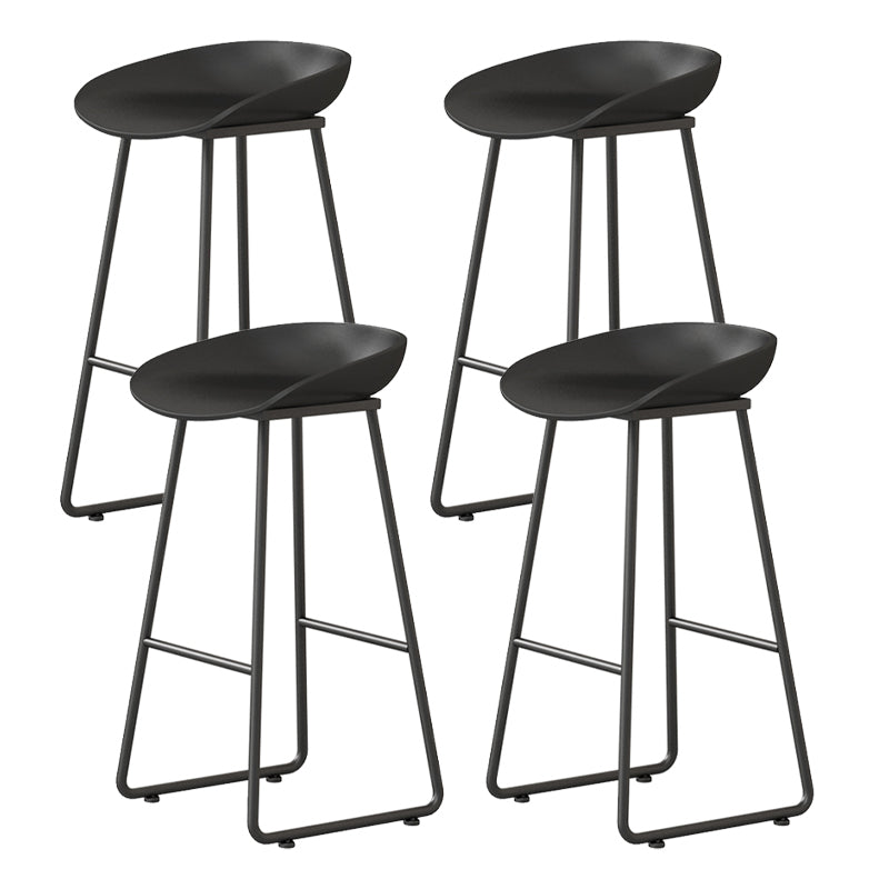 Contemporary Indoor Metal Legs Low Back Bucket Seat Bar Stool