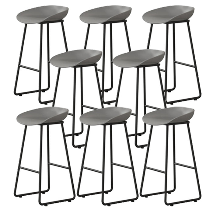 Contemporary Indoor Metal Legs Low Back Bucket Seat Bar Stool