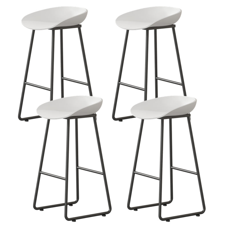 Contemporary Indoor Metal Legs Low Back Bucket Seat Bar Stool