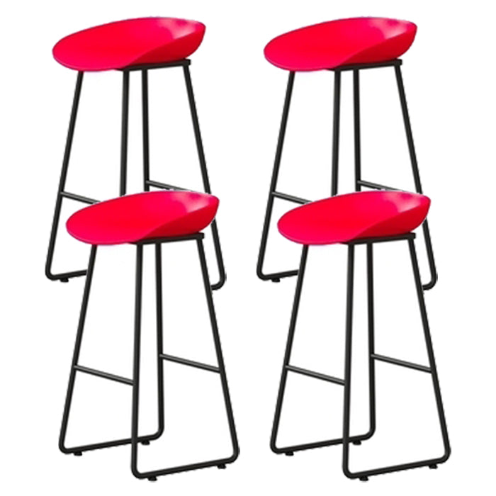 Contemporary Indoor Metal Legs Low Back Bucket Seat Bar Stool