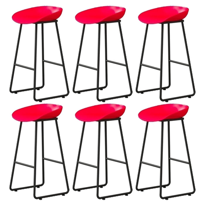 Contemporary Indoor Metal Legs Low Back Bucket Seat Bar Stool