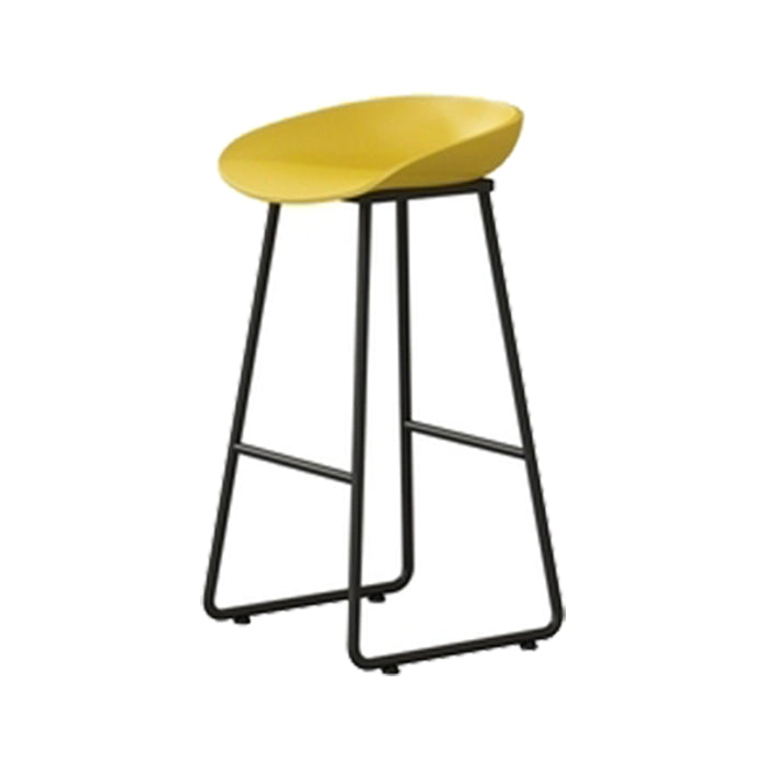 Contemporary Indoor Metal Legs Low Back Bucket Seat Bar Stool