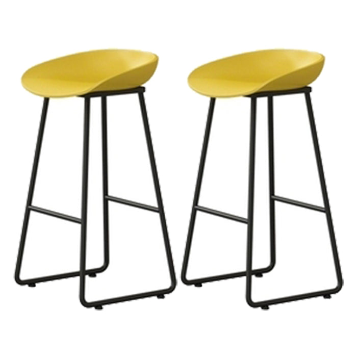 Contemporary Indoor Metal Legs Low Back Bucket Seat Bar Stool