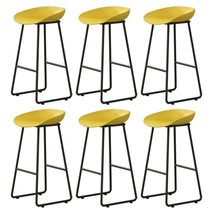 Contemporary Indoor Metal Legs Low Back Bucket Seat Bar Stool