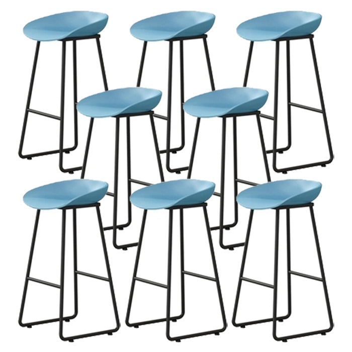 Contemporary Indoor Metal Legs Low Back Bucket Seat Bar Stool