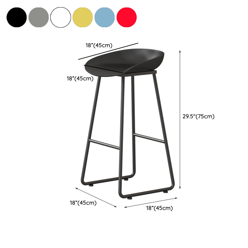 Contemporary Indoor Metal Legs Low Back Bucket Seat Bar Stool