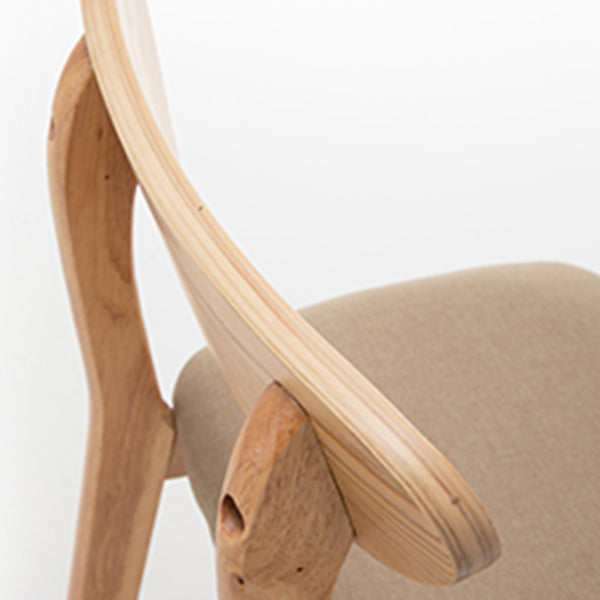 Modern Rubberwood Indoor Bar Stools Natural Finish with Backrest