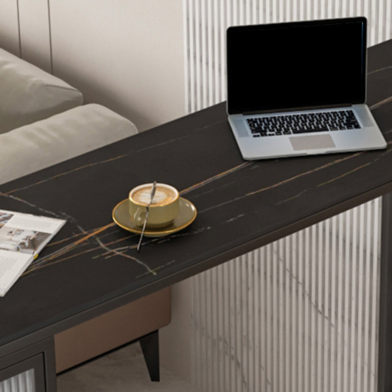 1/2 Pieces Modern Rectangle Sintered Stone Counter Table with High Stools