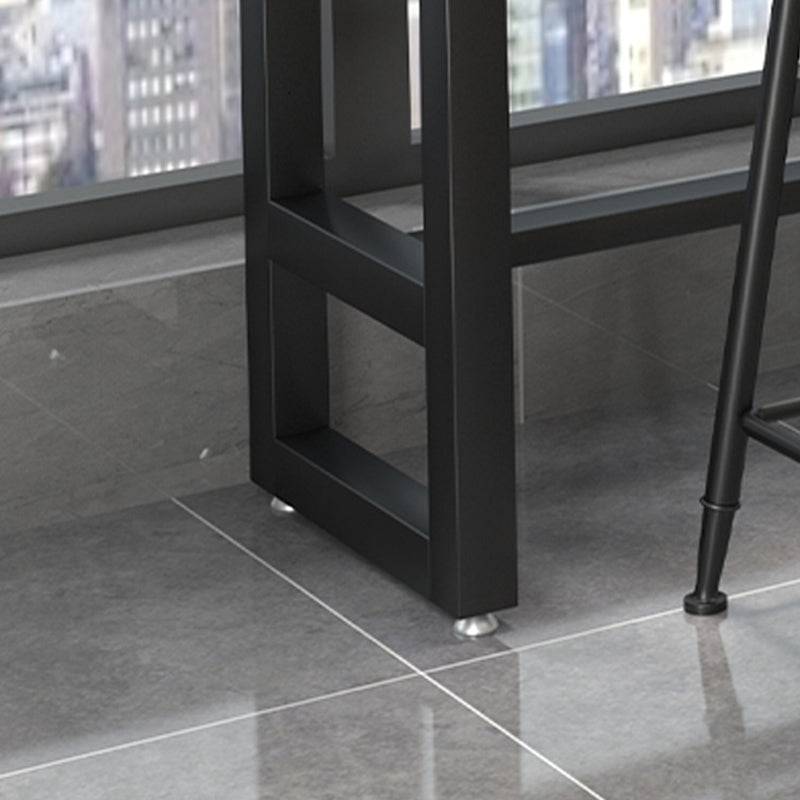 1/4 Pieces Industrial Rectangle Solid Wood Pub Table with High Stools