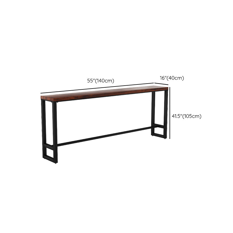 1/4 Pieces Industrial Rectangle Solid Wood Pub Table with High Stools