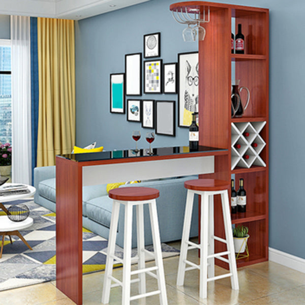 Contemporary Glass Top Rectangle Bar Table for Kitchen Dining Room