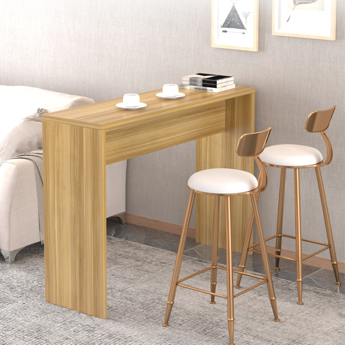 Contemporary Rectangle Double Pedestal Bar Table for Kitchen Dining Room