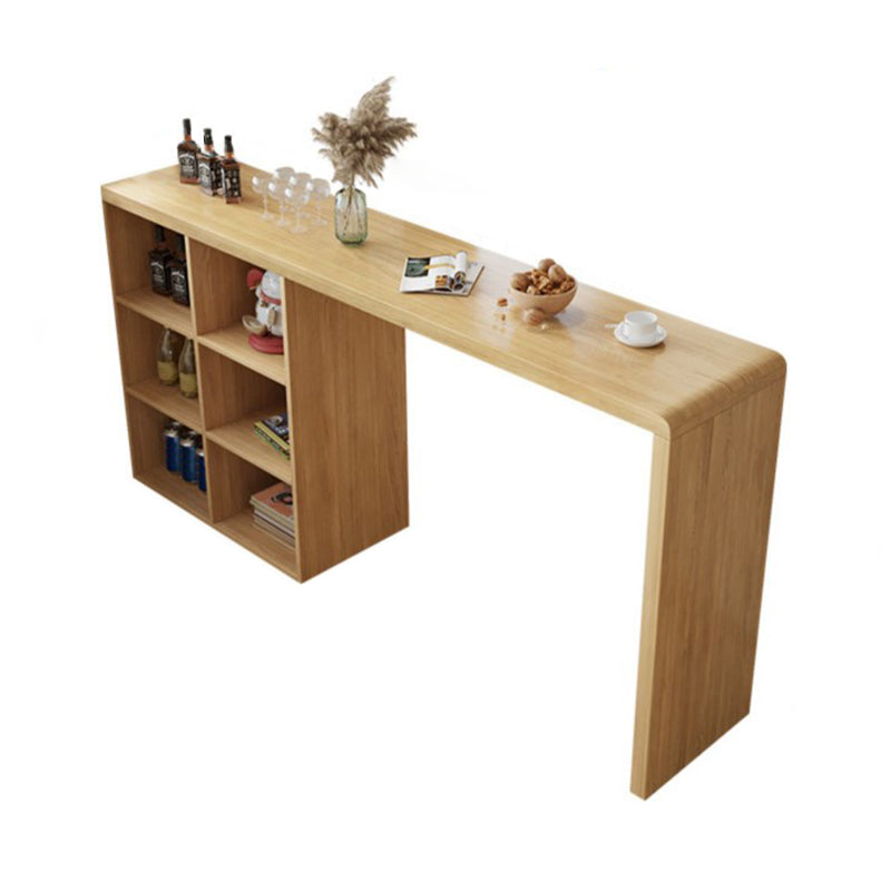 Contemporary Natural Finish Wooden Bistro Table for Small Places