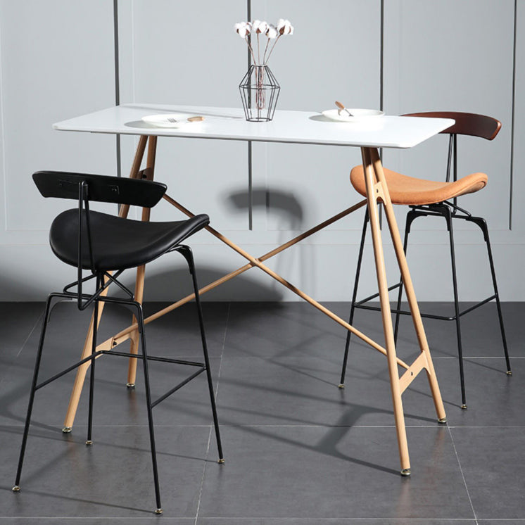 Modern Living Room Rectangle Wooden Trestle Bar Dining Table