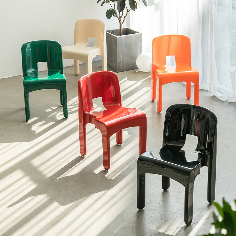 Plastic Dining Chairs Nordic Style Open Back Dining Chair for Dining Room