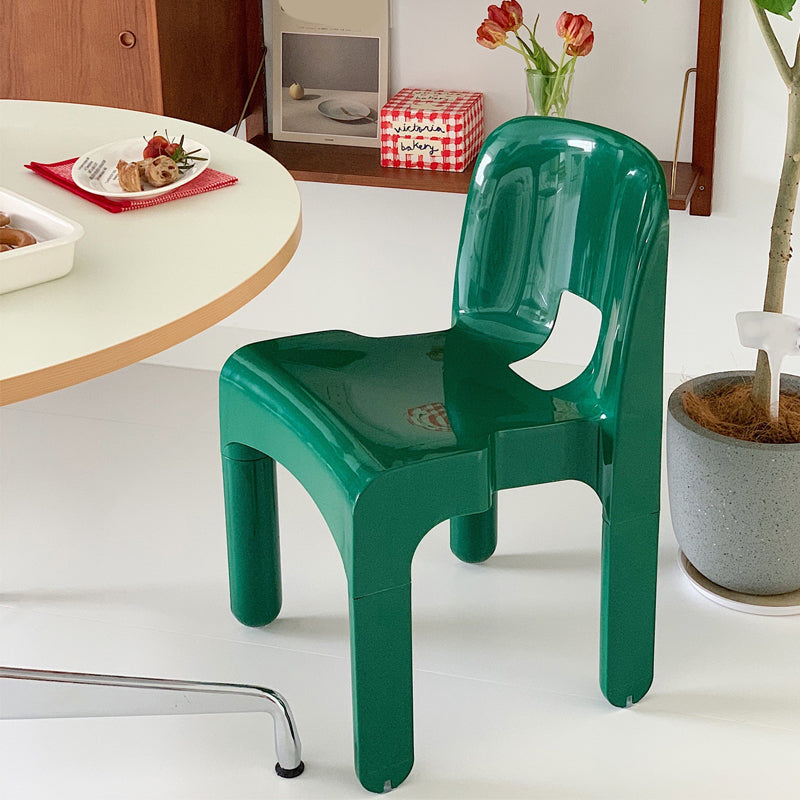 Plastic Dining Chairs Nordic Style Open Back Dining Chair for Dining Room