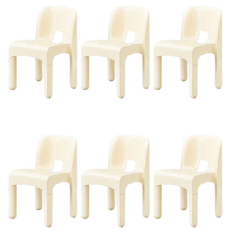 Plastic Dining Chairs Nordic Style Open Back Dining Chair for Dining Room