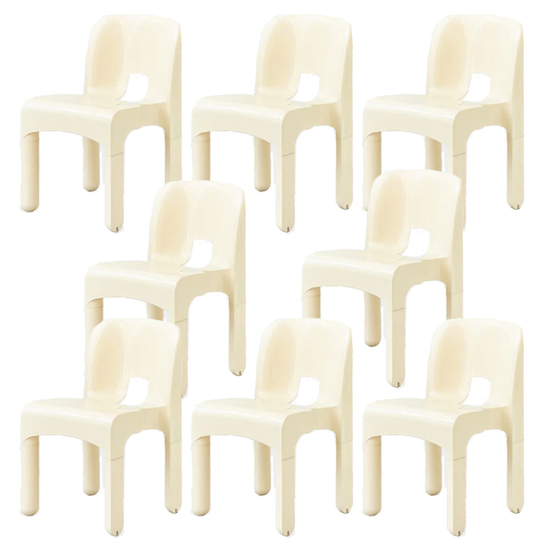 Plastic Dining Chairs Nordic Style Open Back Dining Chair for Dining Room