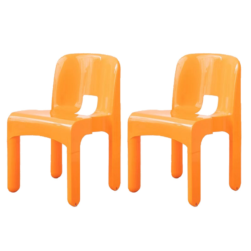 Plastic Dining Chairs Nordic Style Open Back Dining Chair for Dining Room
