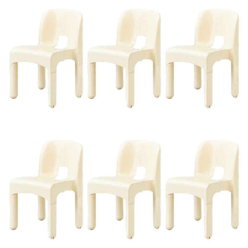 Plastic Dining Chairs Nordic Style Open Back Dining Chair for Dining Room