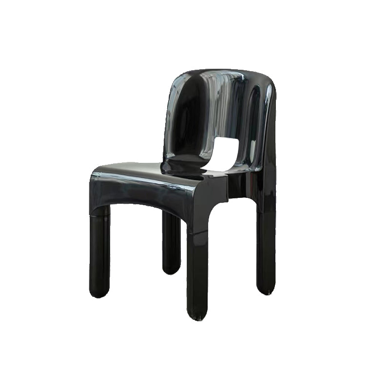 Plastic Dining Chairs Nordic Style Open Back Dining Chair for Dining Room