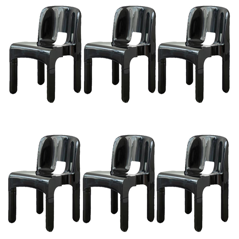 Plastic Dining Chairs Nordic Style Open Back Dining Chair for Dining Room