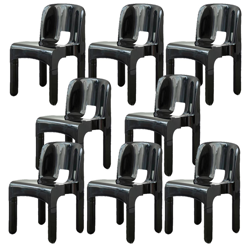 Plastic Dining Chairs Nordic Style Open Back Dining Chair for Dining Room