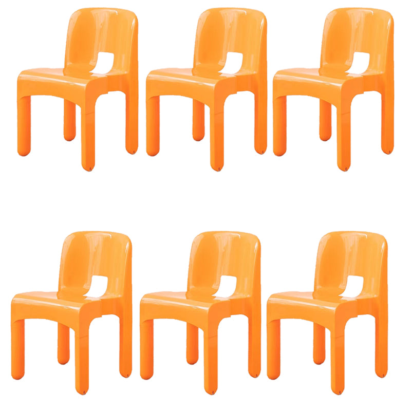 Plastic Dining Chairs Nordic Style Open Back Dining Chair for Dining Room