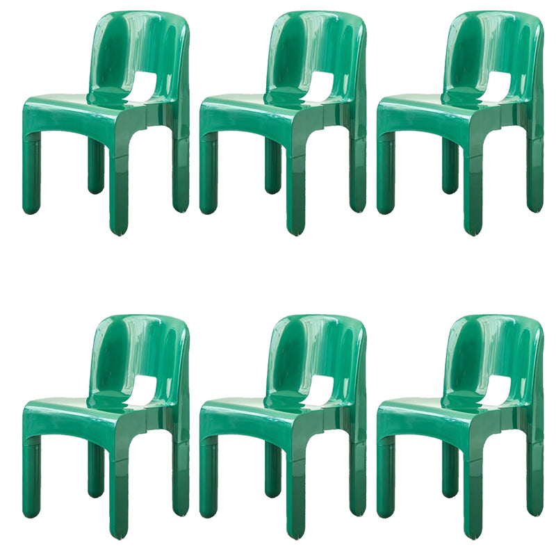 Plastic Dining Chairs Nordic Style Open Back Dining Chair for Dining Room