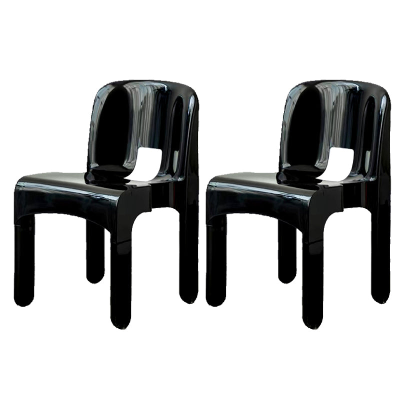 Plastic Dining Chairs Nordic Style Open Back Dining Chair for Dining Room