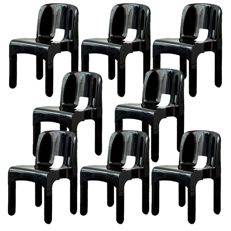 Plastic Dining Chairs Nordic Style Open Back Dining Chair for Dining Room