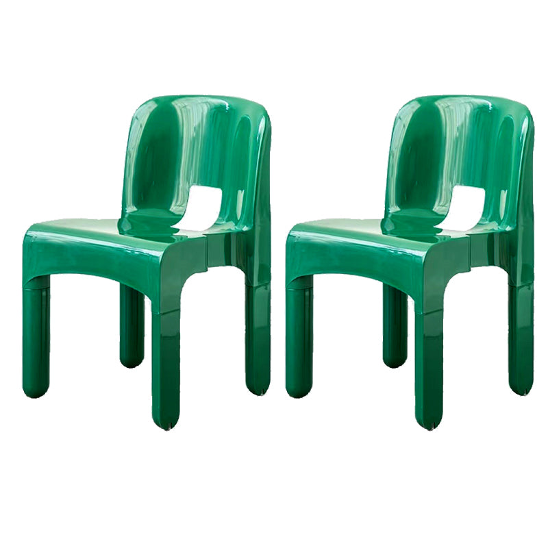 Plastic Dining Chairs Nordic Style Open Back Dining Chair for Dining Room