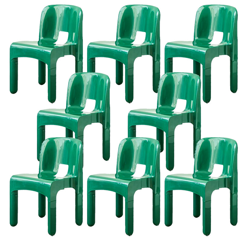 Plastic Dining Chairs Nordic Style Open Back Dining Chair for Dining Room