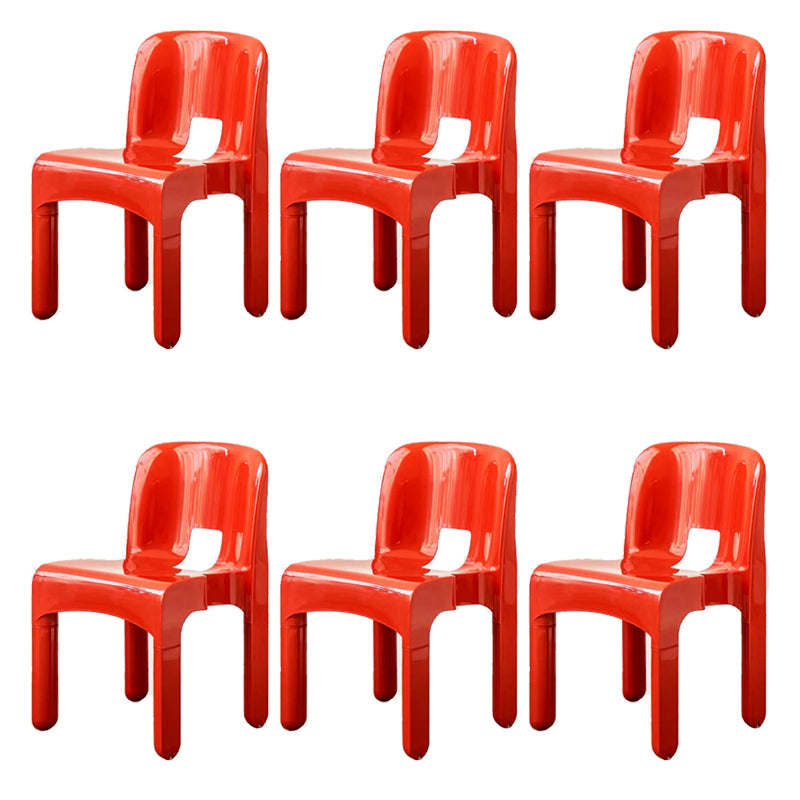 Plastic Dining Chairs Nordic Style Open Back Dining Chair for Dining Room