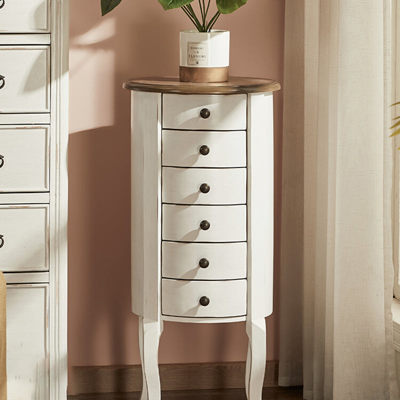 Scandinavian Vertical White Storage Chest with Drawers for Home