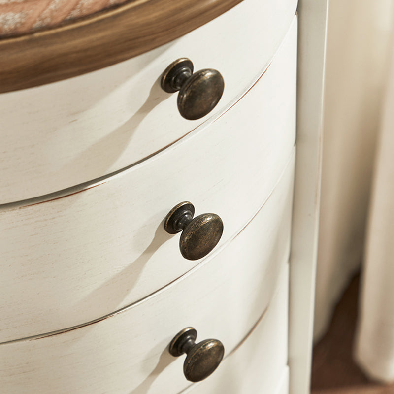 Scandinavian Vertical White Storage Chest with Drawers for Home