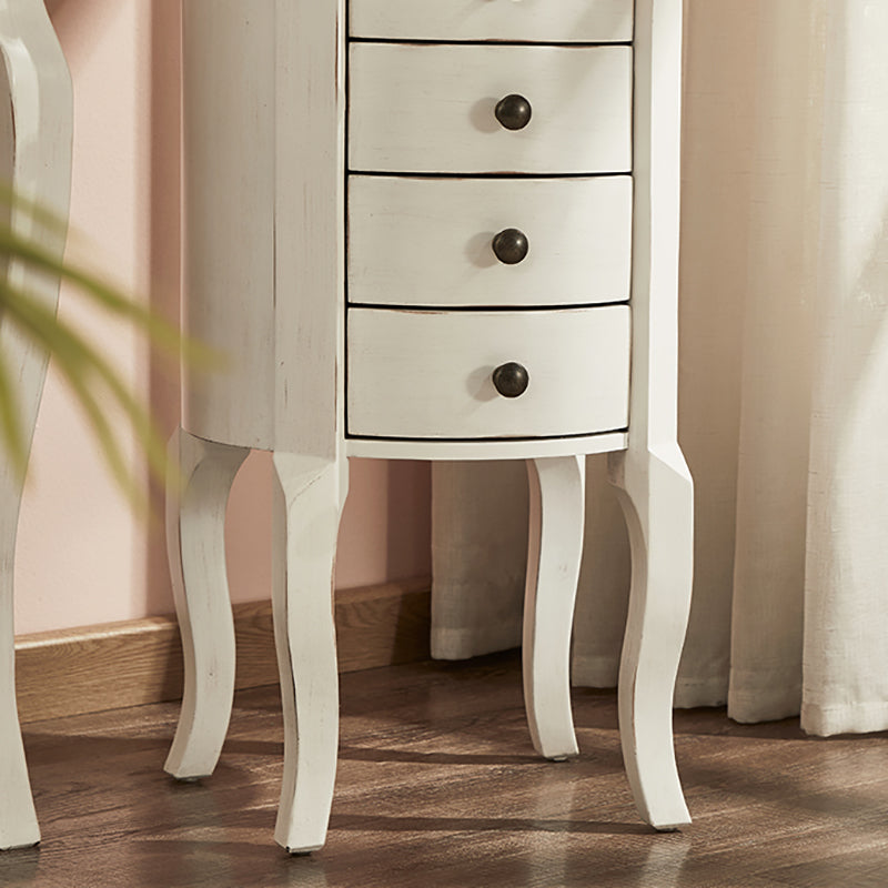 Scandinavian Vertical White Storage Chest with Drawers for Home